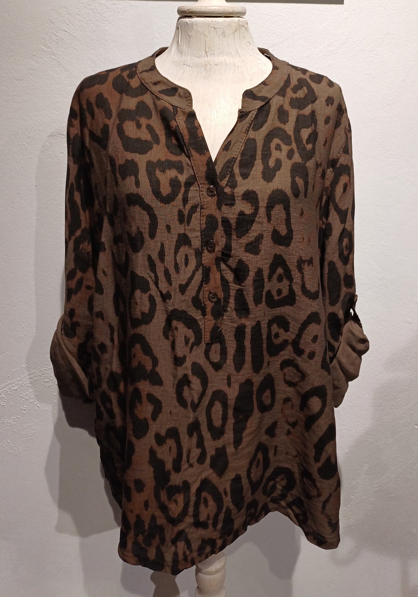 Brun leopard bluse.