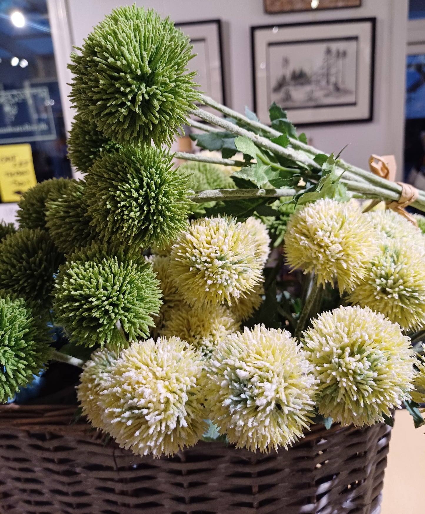 Grønne og gule blomster buket.